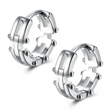 Punk Rock Skull Stainless Steel Hoop Earrings