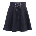 Lace-up Back Zip Ins Pleated mini skirt - Alt Style Clothing