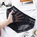 Lace Hollow Out Underpants - Low Waist Thin Mesh Elegance