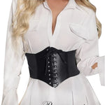 PU Leather Wide Underbust Corset Belt – Fashion Waist Shaper for Bold Style