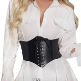 PU Leather Wide Underbust Corset Belt – Fashion Waist Shaper for Bold Style