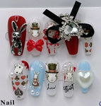 10pcs Handmade Y2K Goth Style Press-On Nails