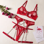 Luxury 5-Piece Lace Lingerie Set - Underwire, Floral Embroidery, Ultra-Thin Unlined Design