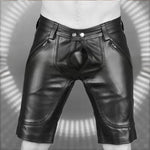 Leather Mid-Length Shorts – Sleek Clubwear for a Bold Look