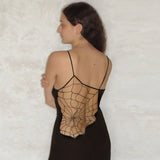 Goth Dark Spider Web Mesh See-Through Midi Dress