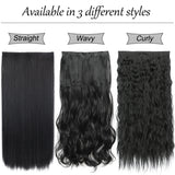 Long Straight 5-Clip Synthetic Hair Extensions - Black, Brown, Blonde 80CM