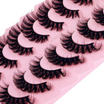 7 Pairs Wispy Cat Eye False Eyelashes - Natural Look Faux Mink Fluffy Strip Lashes