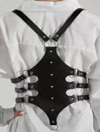 Strappy Corset Leather Corset Gothic Shaper Cincher Belt - Alt Style Clothing