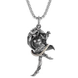 Silver Plated Captivity Bondage Goddess Pendant - Demon Girl Necklace