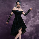 Gothic Mini Party Draped Bodycon Vintage Satin Dress - Alt Style Clothing