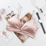 Adjustable Satin Triangle Cup Bra | Beautiful Back Design with Padded Support