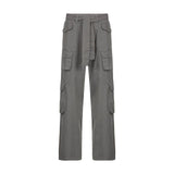 Straight Oversized Cargo Pants - Mid-Waist Wide-Leg Casual Style