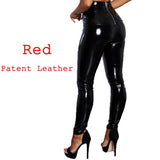 Sexy High-Waisted PU Leather Pencil Pants - Zip Bodycon Design with Stretch for a Sleek Look