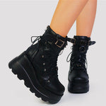 Heel Motorcycle Boots Knee High Boots