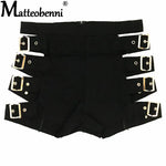 High-Waisted Hollow-Out Mini Shorts