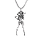 Silver Plated Captivity Bondage Goddess Pendant - Demon Girl Necklace