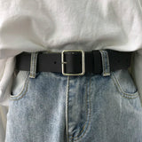 Leather Belt with Square Pin Buckle – Minimalist Elegance for Everyday Style