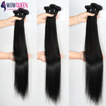 Straight Peruvian Remy Human Hair Weave Bundles - 100% Natural Black Extensions