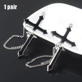 Multi-Layered Cross Chain Dangle Earrings