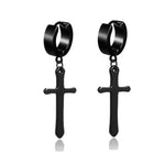 Stainless Steel Cross Skull Star Scorpion Tassel Chain Stud Earrings