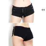 Slim Shorts Bandage Ultra Low Waist Denim Shorts - Alt Style Clothing