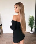 Off Shoulder Sexy Ruched Lace Up Puff Sleeve Bodycon Dress