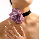 Gothic Elegant Lace Big Flower Clavicle Chain Necklace