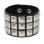 Multilayered Gothic Heavy Metal Leather Bracelet - Perfect for Rock and Metal Fans