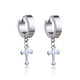 Stainless Steel Cross Skull Star Scorpion Tassel Chain Stud Earrings