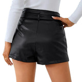 Leather Shorts Casual Hip Lifting PU Shorts