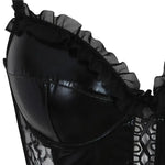 Gothic Lace Faux Leather Corset Bra Bustier