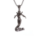 Silver Plated Captivity Bondage Goddess Pendant - Demon Girl Necklace