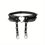 Punk Spike Garter Rock Rivet Elastic Leather Suspender