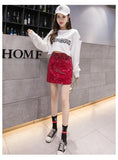 Aesthetic High Waist PU Leather Mini Skirt - A-Line Design