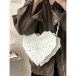 Gothic Spiderweb Heart Shaped Bag – Women's Backpack