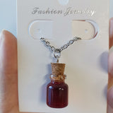 Vampire Tooth Shape Glass Fang Potion Blood Bottle Pendant Necklace