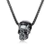 Edgy Stainless Steel 3D Skull Pendant Necklace for Punk Lovers