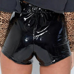 Gothic PVC Wet Look High-Waist Mini Shorts - Punk Dance Club Hot Pants