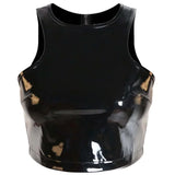 Wet Look PVC Vinyl Sleeveless Crop Top – Bold and Glossy Edge