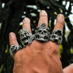 Marcatsa Vintage Skull Ring - Punk Rock Big Biker Style