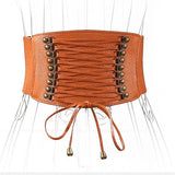 Wide Leather Belt - Fashionable Ethnic Dress Belt with Tassels