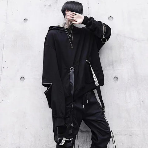 Gothic Darkwear Techwear Hoodie - Streetwear Sweatshirt