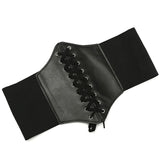 PU Leather Corset Wide Belt - Slimming Body Waistband for Women