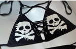 Gothic Punk Skull Print Bikini Suit - Alt Style Clothing