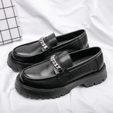 Patent Leather Platform Loafers – Slip-On Derby Shoes