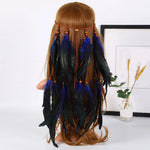 Boho Peacock Feather Adjustable Headdress - Women's Novelty Hair Band