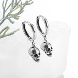 Punk Rock Skull Stainless Steel Hoop Earrings