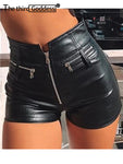 High Waist PU Leather Mini Shorts - Club Style Skinny Fit