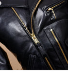 Short Slim Fit Patent PU Leather Biker Jacket