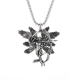 Silver Plated Captivity Bondage Goddess Pendant - Demon Girl Necklace